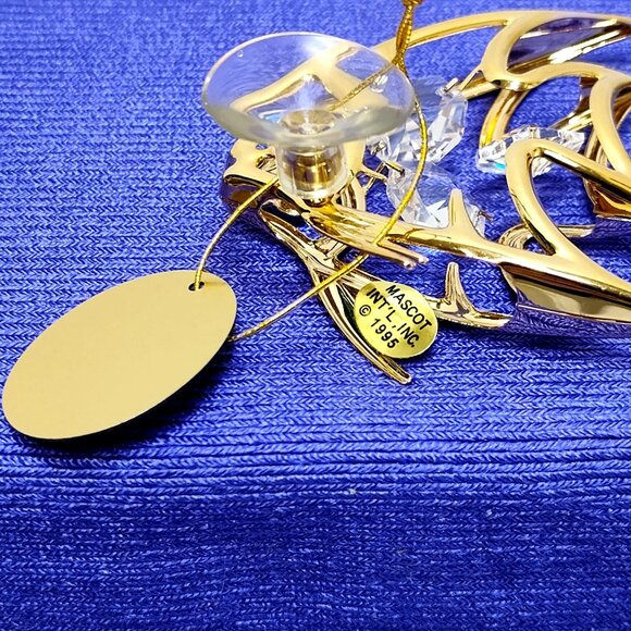 Crystal Delight 24K Gold Plated Angel Fish Suncatcher Suction Cup Mount 1995 VTG - Picture 6 of 8